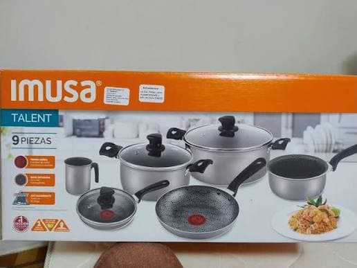 Batería 9 Piezas Antiadherente Gris Imusa