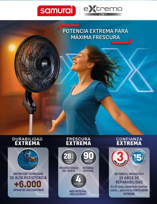 Ventilador Samurai Extremo 2 en 1 de 18 pulgadas